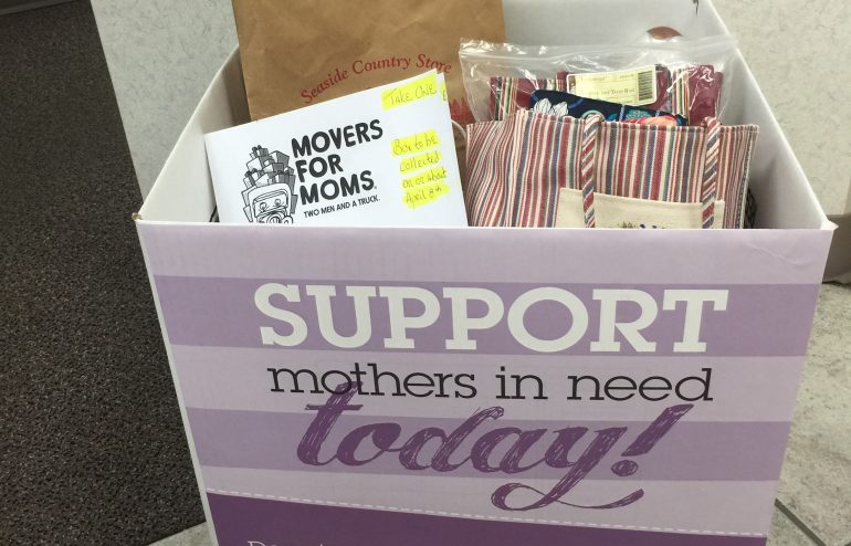 Movers for Moms collection box